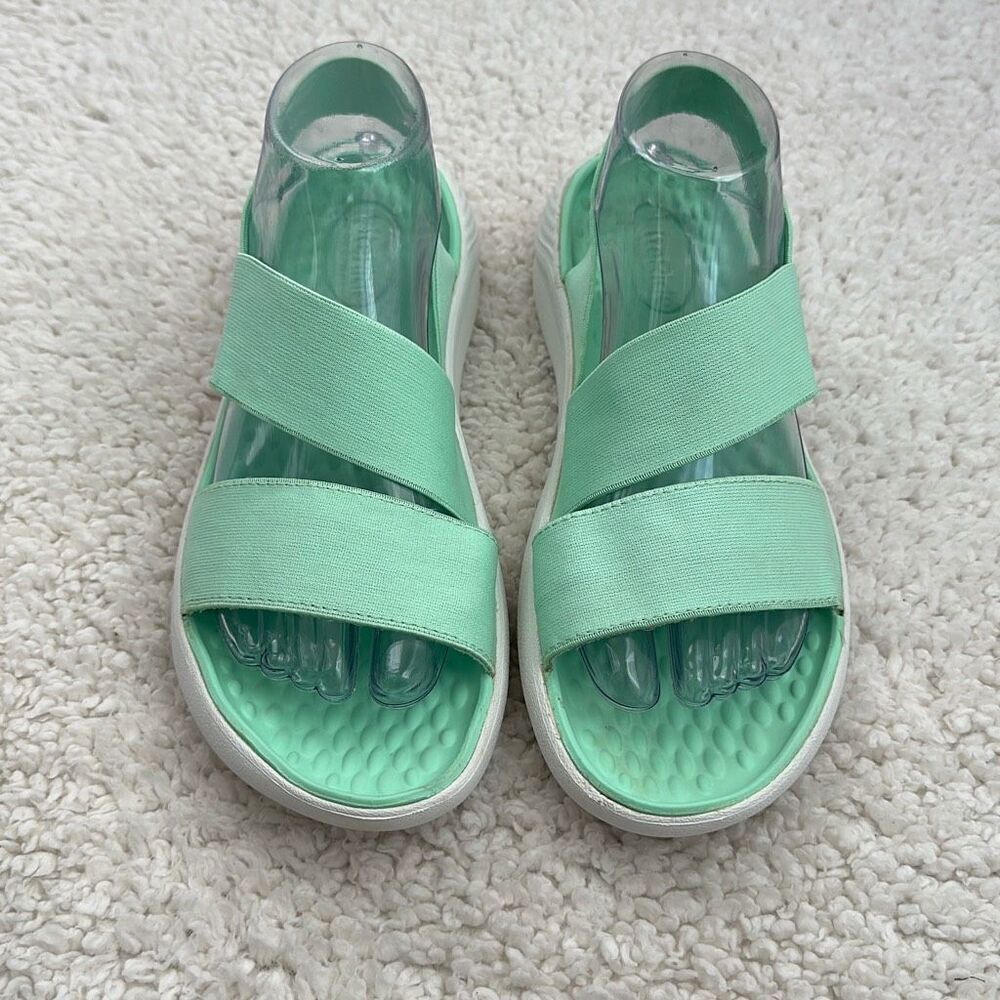 Crocs LiteRide Stretch Comfort Sandals Neo Mint Green Women’s Size 9